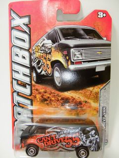 2012 Matchbox #81 1975 Chevy Van MATTE BLACK/CANT DRIVE 55/MOC