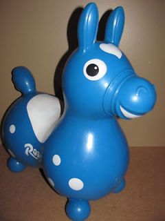 Inflatable Rody Blue and White Child Ride On Rocking Horse Bounce Pony