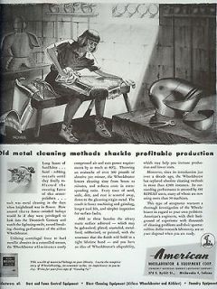 1947 old magazine print AD~AMERICAN WHEELABRATOR~Armour Suit~BROUWER 