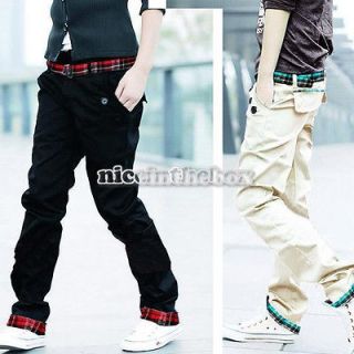 New Fashion Men Stylish Designed Straight Slim Trousers Casual Pants 2 