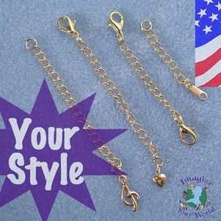 GOLD PLATED / Tone Safety or EXTENDER CHAIN Custom Handmade Your Style 
