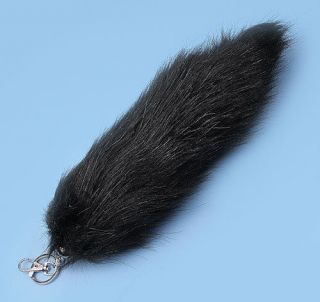 14 Length Authentic Fox (Faux) Tail Key Chain w/ S. Steel Clip 