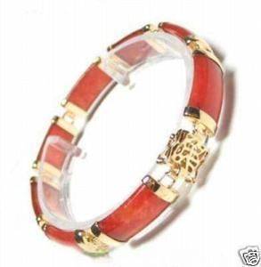 red jade chinese chain word for lucky bracelet bangle