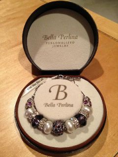 NIB AUTHENTIC Bella Perlina European Crystal Bracelet in Purple
