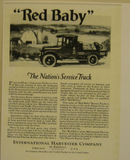 1922 International Harvester Co. Of America Red Baby Truck Poster 