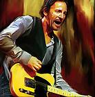 BRUCE SPRINGSTEEN Orig CANVAS ART PAINTING 26 x 15