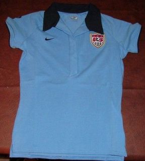 NEW Nike Womens USA US Soccer Jersey Polo Blue Medium