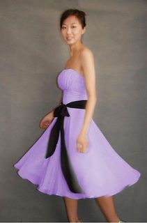 Cute Lilac Strapless Wedding Bridesmaids Prom Party Evening Dress
