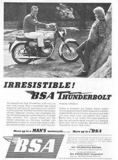 1965 BSA Thunderbolt 650 Motorcycle Irresistible Original Ad
