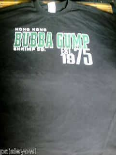 Bubba Gump Shrimp Co. Hong Kong T Shirt Forrest Gump Black Size 