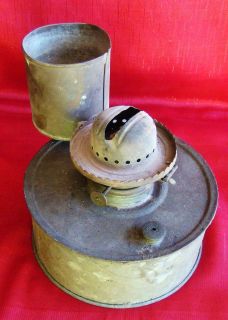 Unusual   Edward Miller Co   Kerosene Lamp   Galvanized Base   Brass 