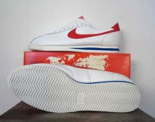 Vintage Nike Leather Cortez 1982 Shoes White/Red MIB Size 15 Gump 