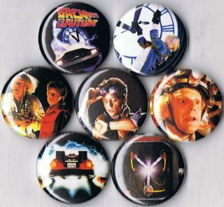   the Future 7 pins buttons badges doc brown marty mcfly flux capacitor