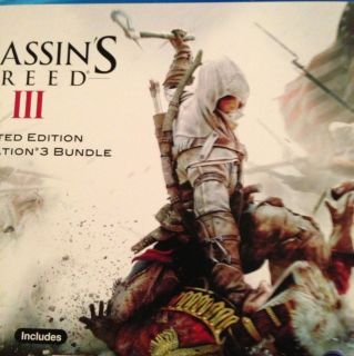 Sony PS3 Super Slim w/ Assassins Creed III Game Bundle   500GB 