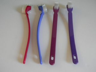 Tupperware Seal Brush Set of 4 Purple Pink Blue & Plum Clean Grout 