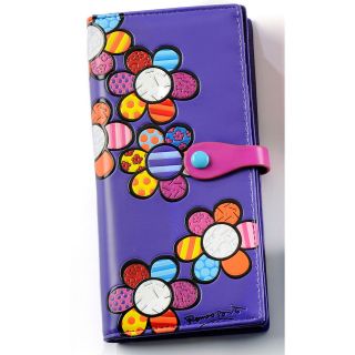 Romero Britto Wallet Large Flower Color Purple by Giftcraft