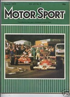   magazine 8/77 feat. Lima, 633CSi, ETCC Brno, British GP, Leyland 8