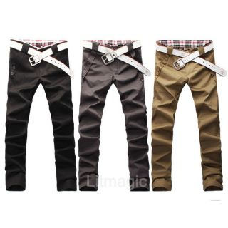 Amazing Mens Stylish Designed Straight Slim Fit Trousers Casual Long 