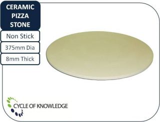 BBQ; Ceramic Pizza Stone; Family size 37cm dia x 8mm thick; non stick
