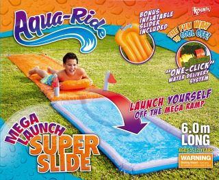 NEW Aqua Ride Mega Launch Super Water Slide 6m Long Includes 1 
