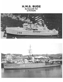 MODEL SHIP PLAN 1/72 SCALE HMS BUDE MINDSWEEPER FULL SIZE PRINTED 