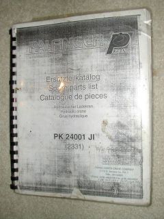 PALFINGER PK 24001 (2331) PARTS SERVICE OPERATION MAINTENANCE MANUAL 