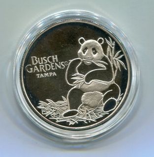 Busch Gardens, Tampa   Giant Panda   1987   1988   1 oz .999 Silver 