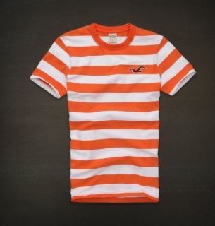 HOLLISTER BY ABERCROMBIE MENS STRIPED T SHIRT WOODS COVE EMBROIDERED 