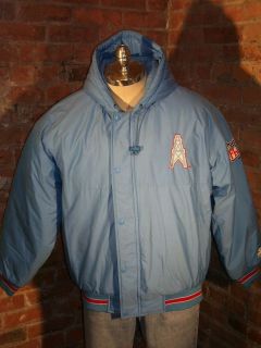 VTG 80s Houston Oilers Parka/Jacket by Starter Embroidered MED 