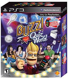 Buzz Quiz World Game 4 Controller Bundle Sony Playstation 3, 2009 