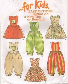 Toddler Summer PINAFORE DRESS ROMPER PANTS SKIRT REMOVABLE BIB Pattern 