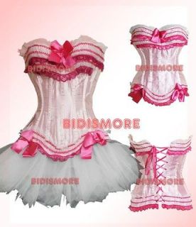 Light Pink Victorian Gothic Corset Top & Skirt S/M/L/XL