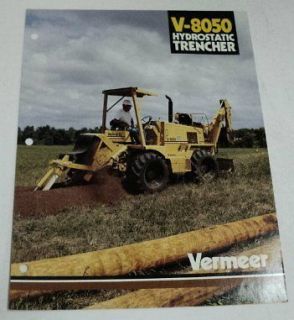 Vermeer 1992 V 8050 Trencher Sales Brochure