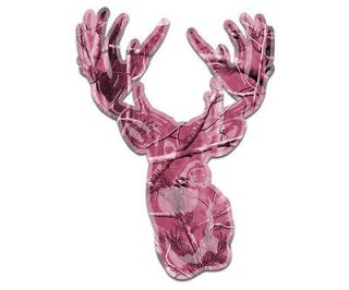 Pink Camo Whitetail Deer Buck Camouflage Bow Hunter Vinyl Sticker 