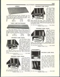 1936 AD 5 Page Coleman Camp Cabin Stove Oven Trailer Hot Plate