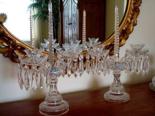 Pair of Waterford Crystal Candelabras Candlesticks Mint