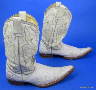 Campo Allegre Cream Ostrich Roach Killer Xtoe Cowboy Boots Men 11.5
