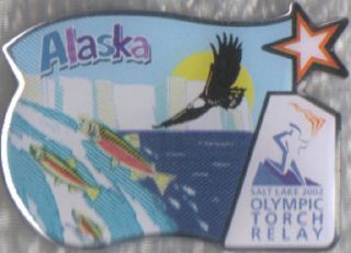 Nice 2002 Salt Lake City Alaska Olympic Torch Relay Pin