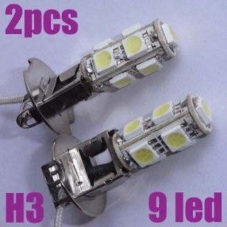   White 12V 9 SMD LED H3 Socket Base for Car Fog Light Bulb Head Lamp