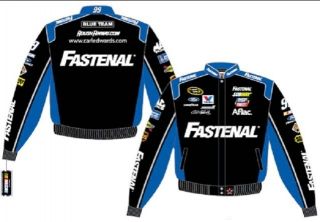 2012 Carl Edwards Fastenal Tools Blue Black NASCAR Racing Jacket Coat 