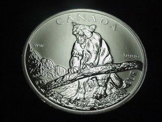 2012 $5 CANADIAN CANADA COUGAR BU SILVER DOLLAR BRILLAINT UNC BEAUTY