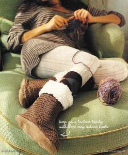 X841 Crochet PATTERN ONLY Fuzzy Boot Slippers