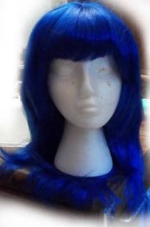 NEW Long Dark Blue w/ Bangs Cosplay Katy Perry Halloween Costume Wig