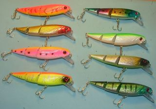 PIKE,SALMON,BA​SS LURES JOINTED 3 PIECE LARGER SIZE 11CM 4 1/4INS 14 