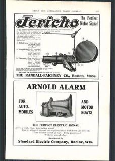 1911 AD Auto Car Arnold Alarm Horn Motor Boats Clayton Garage Air 