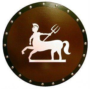 Round Wooden Athenian CENTAUR SHIELD   sca/larp/greek​/spartan/armor 