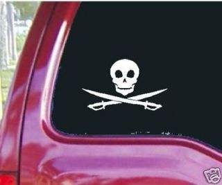 Skull & Sword Pirate Car Truck Vinyl Decal Sticker