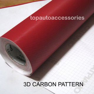 60x20 3D PVC Textured Red Carbon Fibre Vinyl Film Wrap Car Sticker 