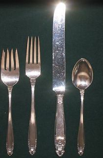   Sterling Prelude 4 Piece Place Setting, Knife, Teaspoon, 2 Forks