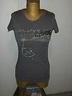 CELEBRITY OWNED Womens ABERCROMBIE & FITCH Gray Sequin Embellished T 